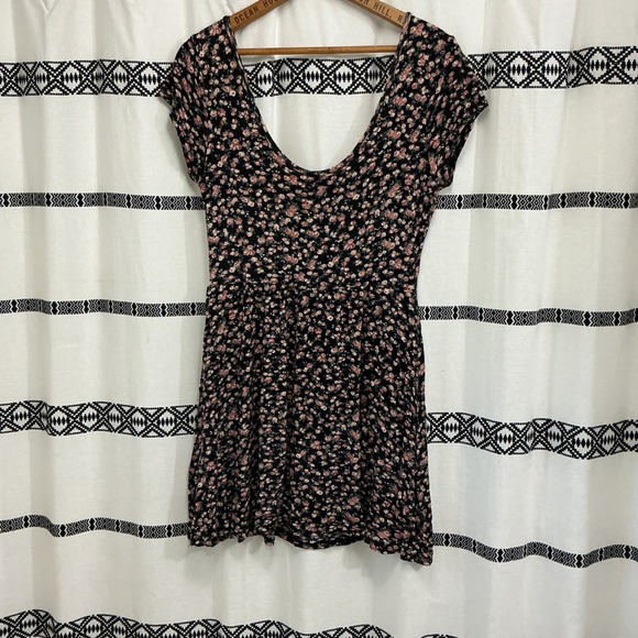 Full Tilt Floral Mini Dress Cottagecore Black Pink Summer Casual Size S‎ - Picture 3 of 3
